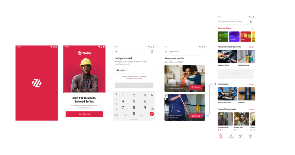 Ziada Onboarding Screens Mockups