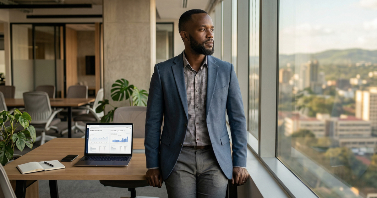 Organic vs paid marketing — business leader considering marketing channel strategy in Nairobi office