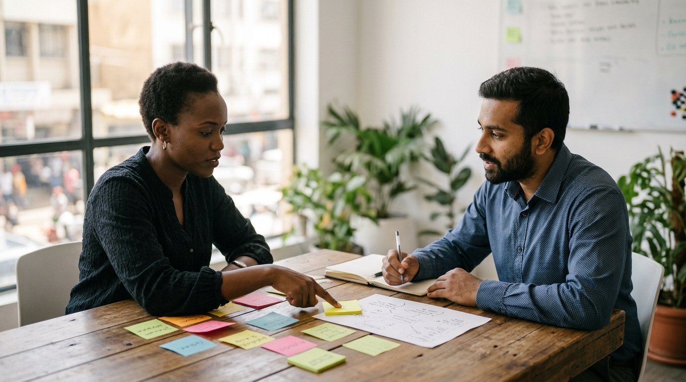 Before investing in a website: two Nairobi co-founders agree the brief for their new business website